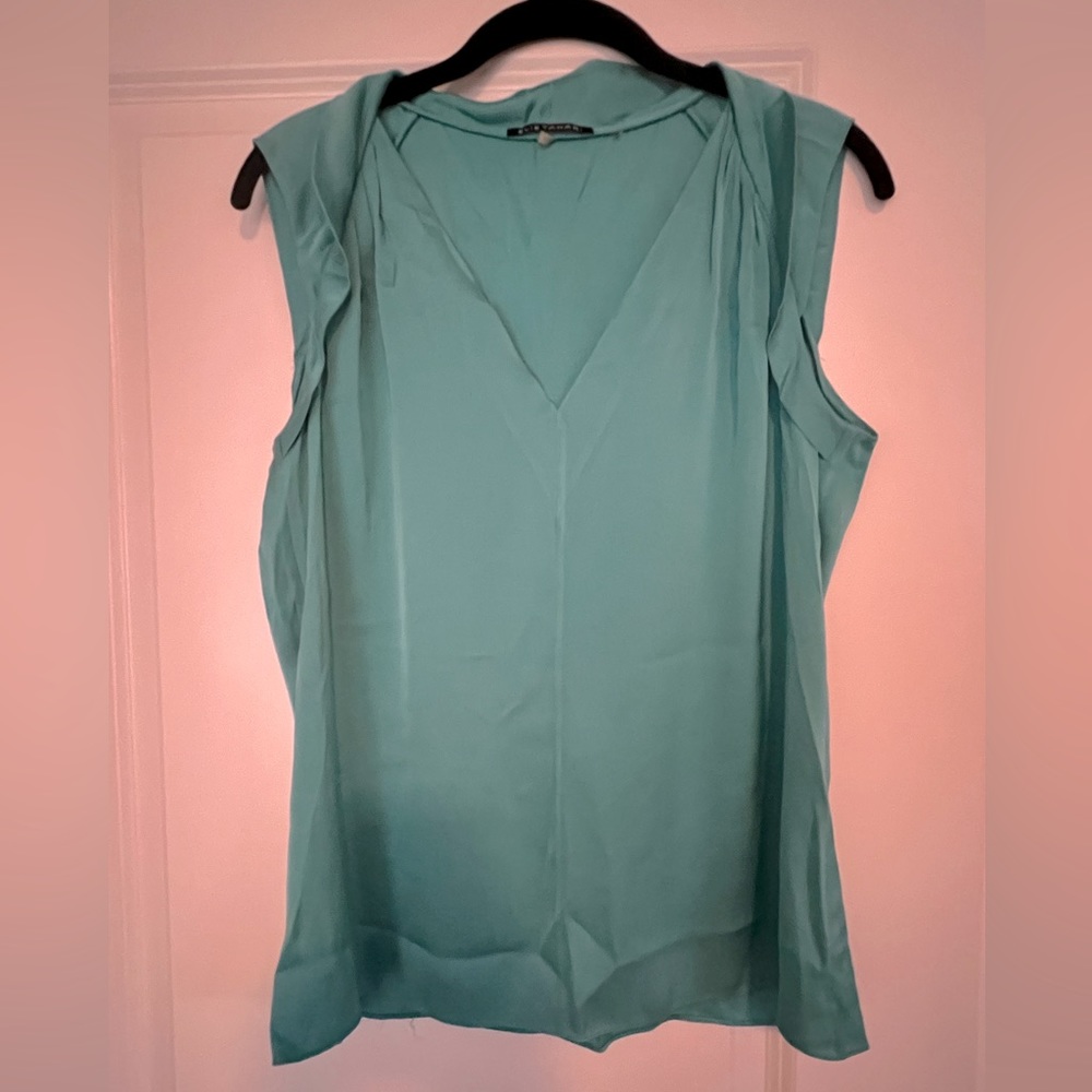 Elie Tahari Turquoise Silk Tank Blouse M